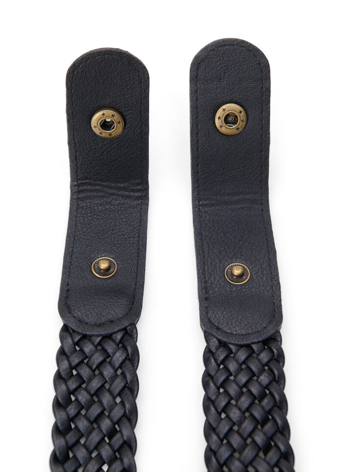 Flettet elastisk belte, Svart, Packshot image number 3