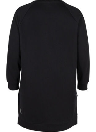 Kjole med lommer og splitt, Black, Packshot image number 1