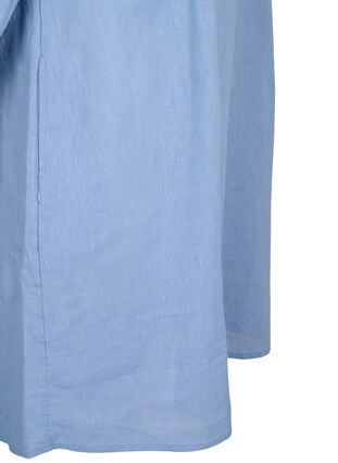 Kort kjole i bomullsblanding med lin, Faded Denim, Packshot image number 3