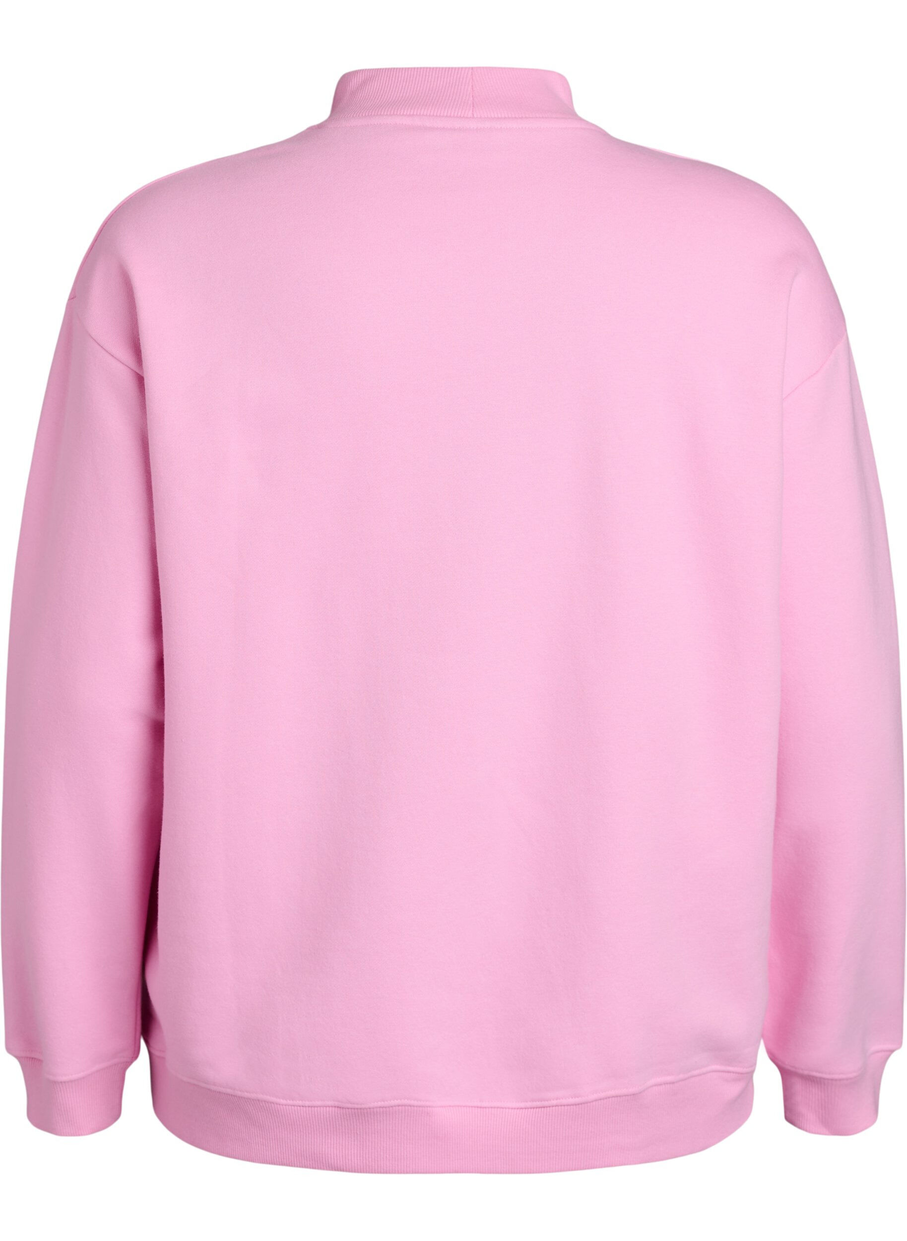 Zizzi Sweatshirt med h&oslash;y hals og lange ermer, Rosa, Packshot image number 1