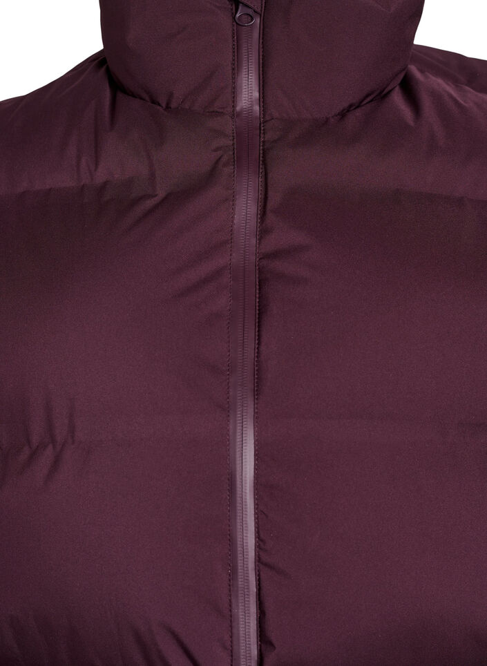 Kort puffvest med h&oslash;y krage, M&oslash;rk Bordeaux, Packshot image number 2