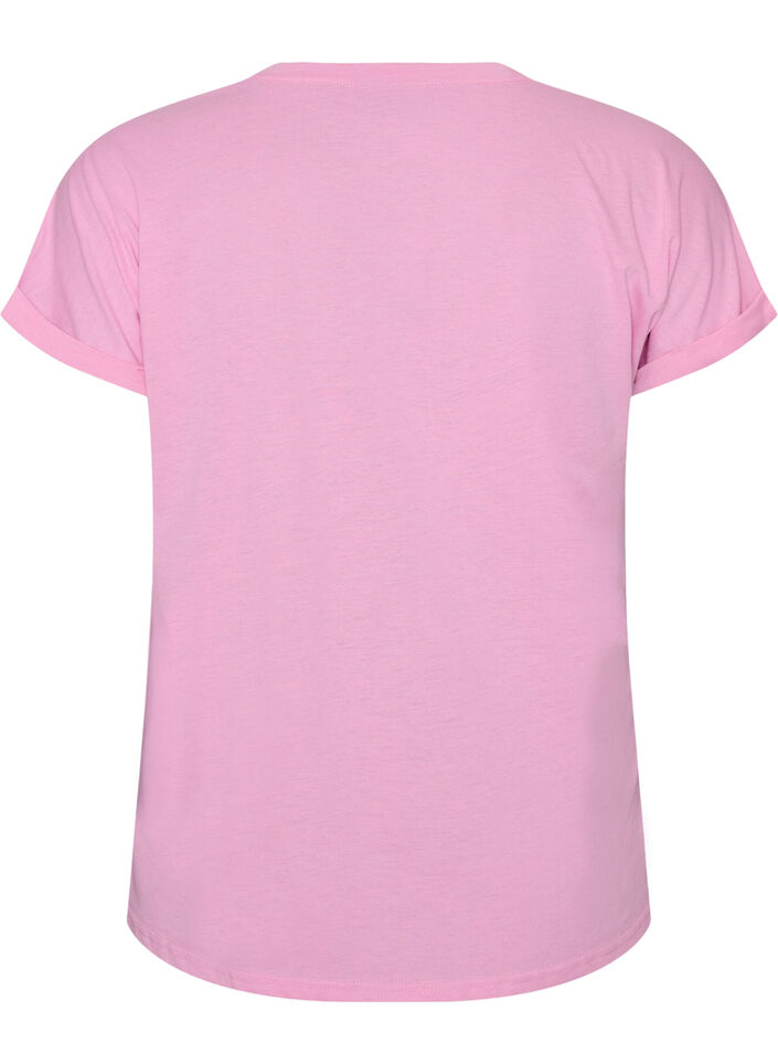 Kortermet T-skjorte i bomullsblanding, Rosa, Packshot image number 1
