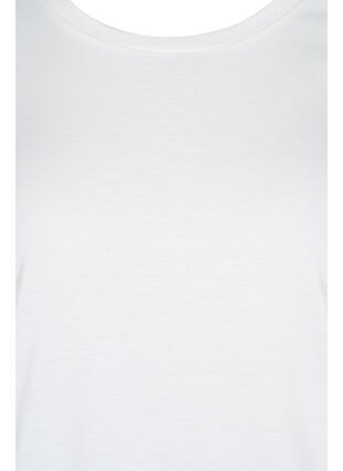 Ensfarget bluse med 3/4-ermer, White Mel, Packshot image number 2