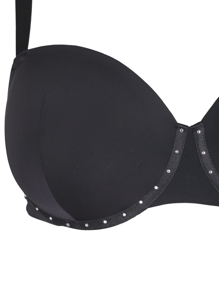 Formstøpt BH med rhinestener, Black, Packshot