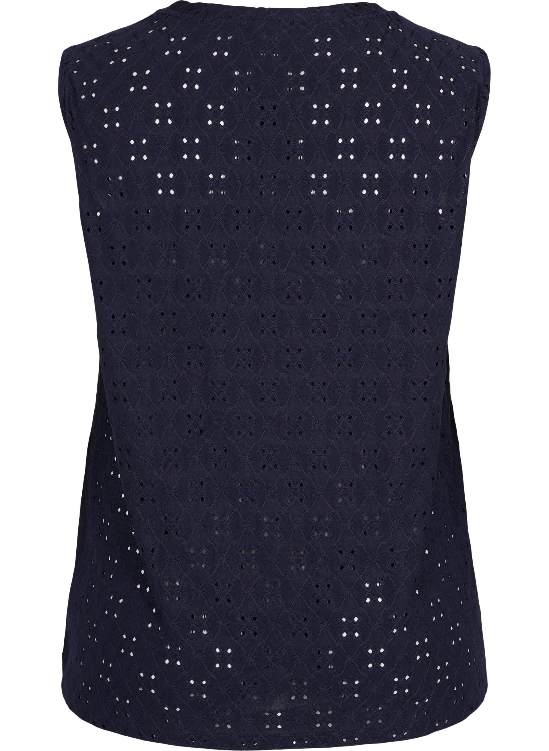 Zizzi Topp med broderi anglaise, Night Sky, Packshot image number 1