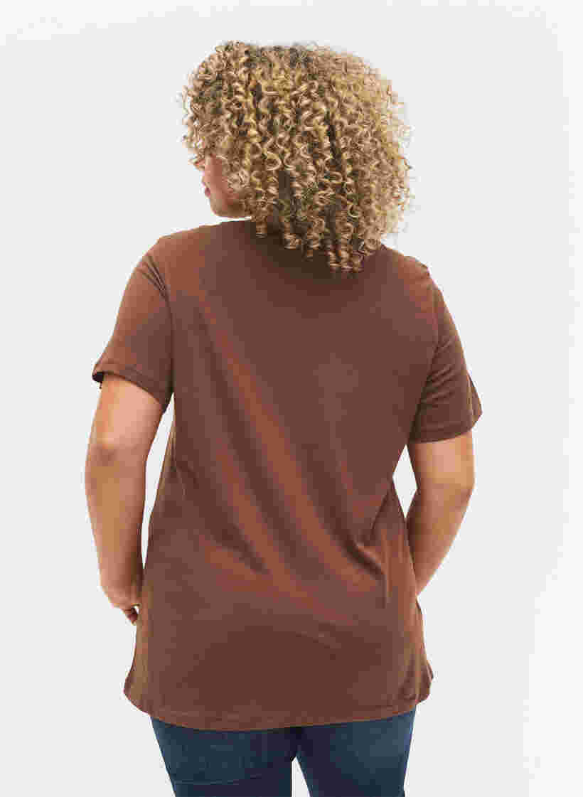 T-skjorte i bomull med korte ermer, Chestnut Change, Model image number 1