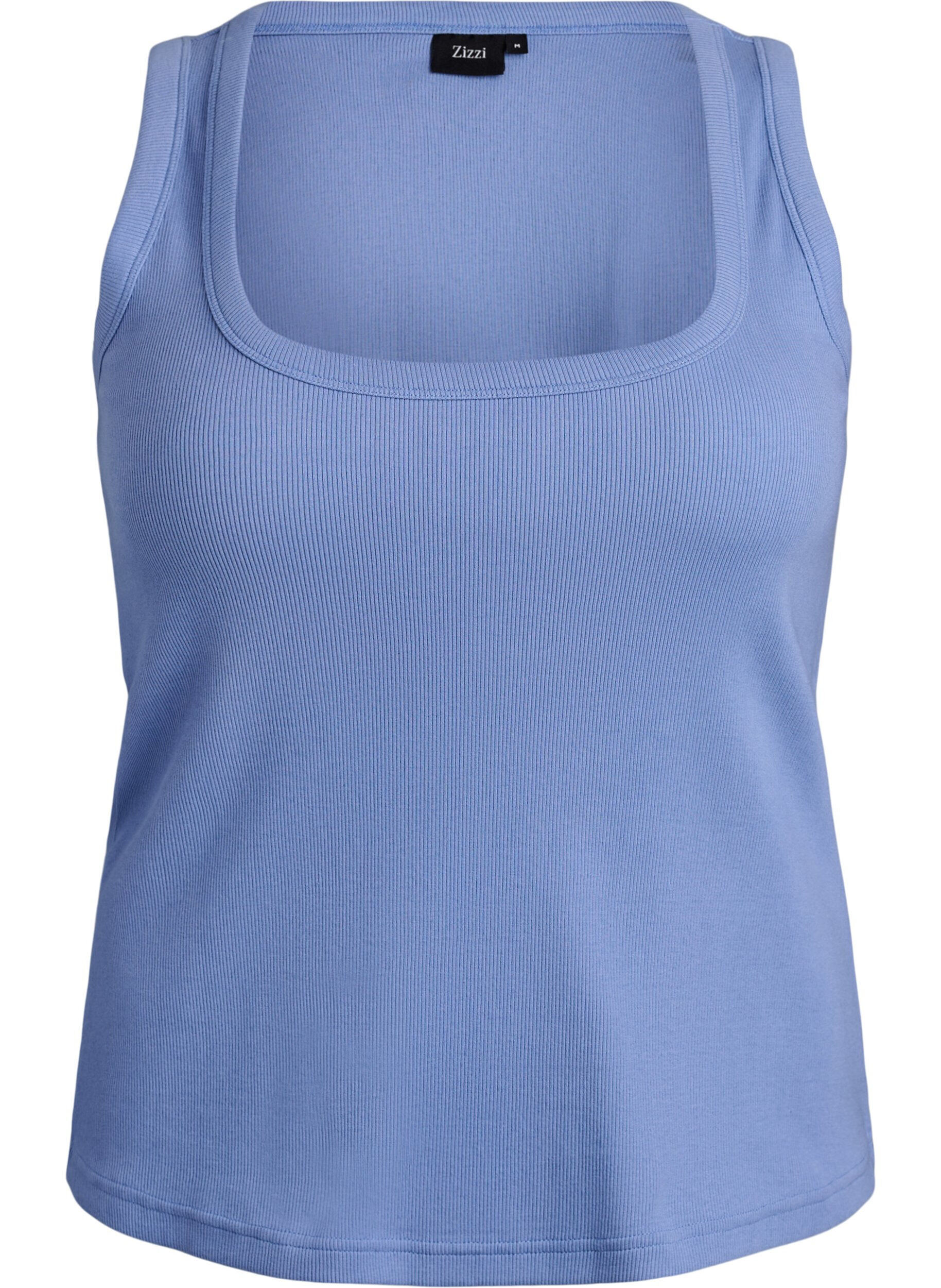 ZizziRibbet topp med firkantet halslinje, Lilla, Packshot image number 0