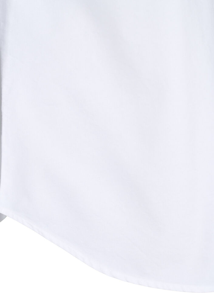 Langermet bomullsskjorte, Hvit, Packshot image number 3