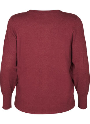 Zizzi FLASH – strikket bluse med rund hals, Rød, Packshot image number 1