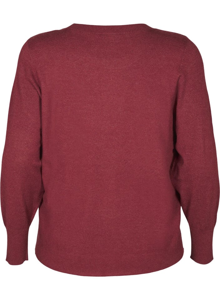 FLASH – strikket bluse med rund hals, Rød, Packshot image number 1