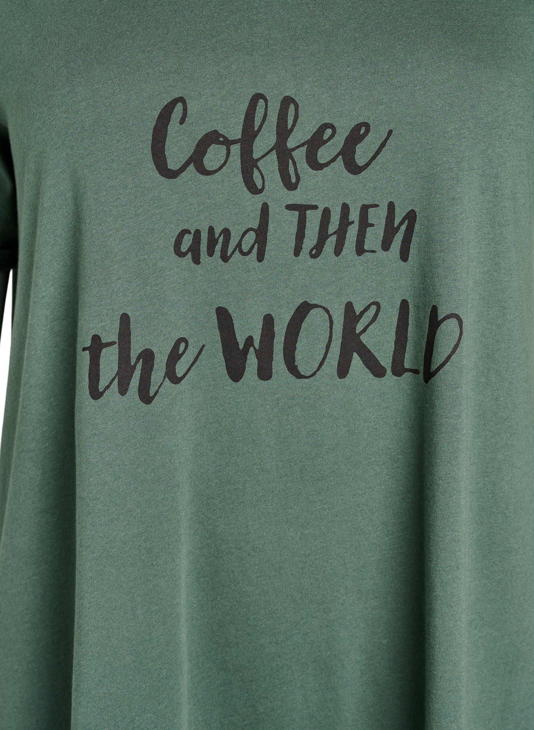 Zizzi Kortermet nattkjole i &oslash;kologisk bomull, Gr&oslash;nn, Packshot image number 2