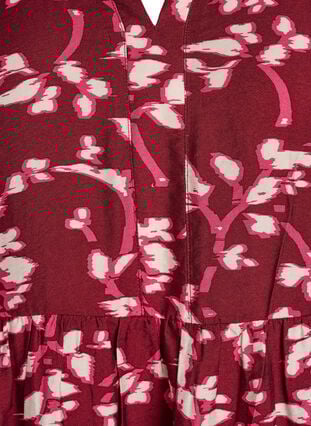 Zizzi A-linje kjole med volangkrage, Rød, Packshot image number 2