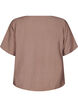 Kortermet bluse med elastisk fold, Brun, Packshot image number 1