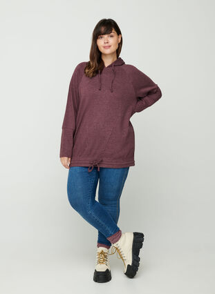Sweatshirt med justerbar bunn, Fudge Mel. , Model image number 2
