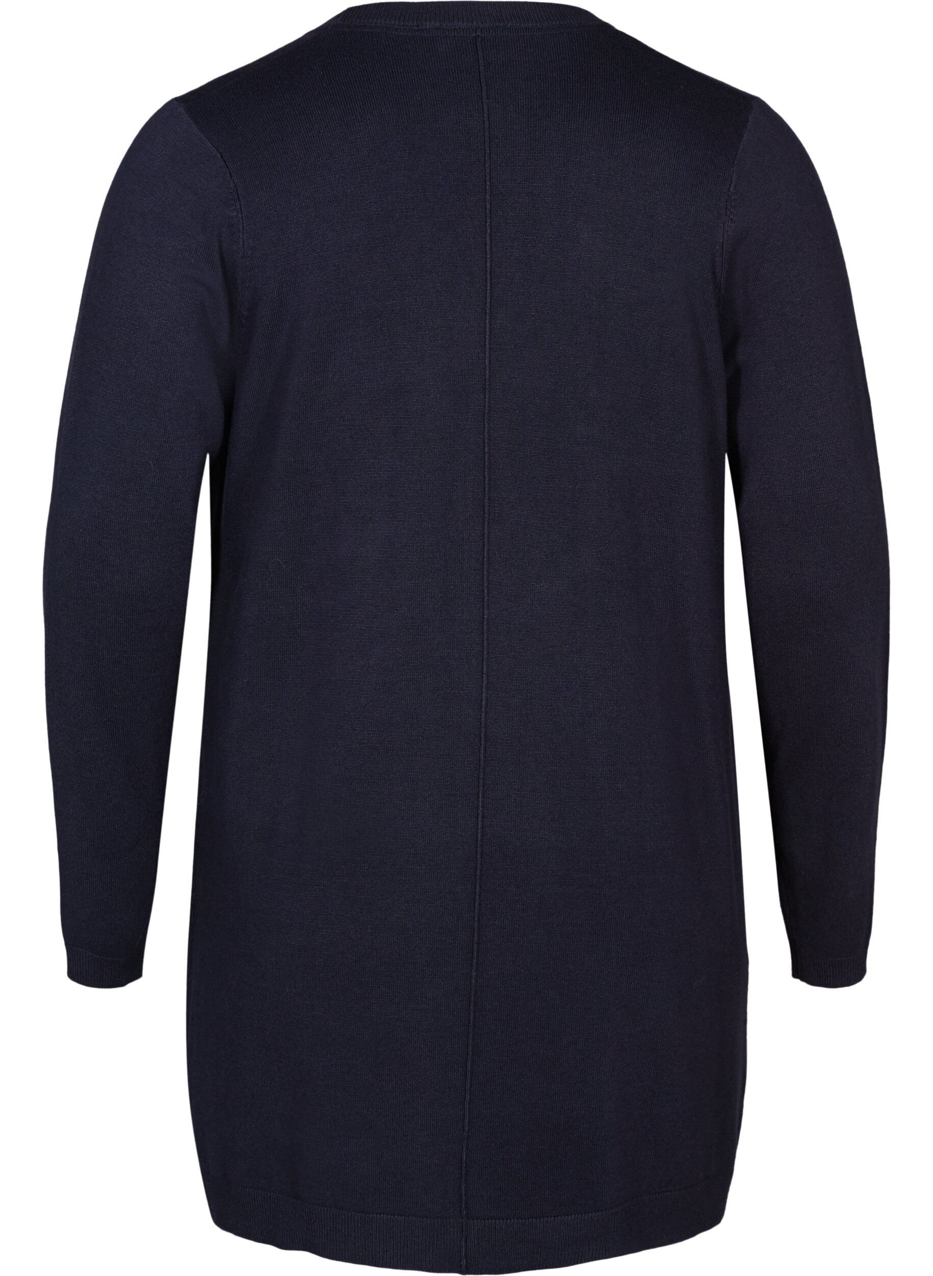 ZizziLang strikkecardigan i viskoseblanding, Bl&aring;, Packshot image number 1