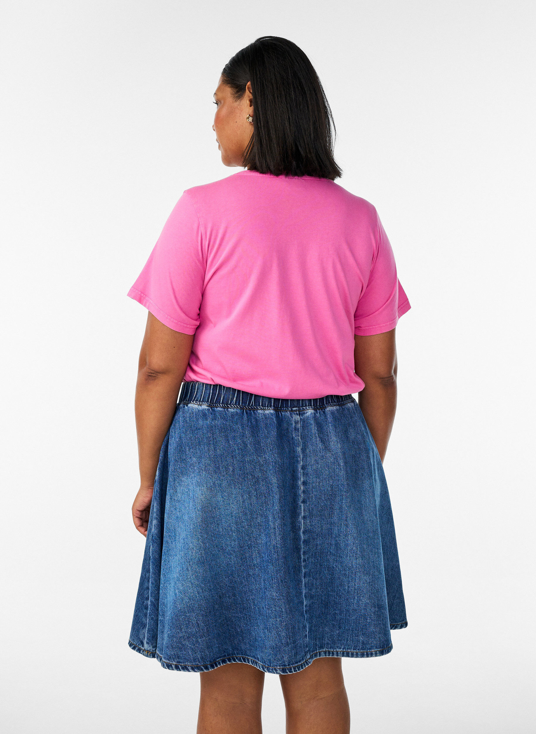 ZizziKort denim skaterskj&oslash;rt, Bl&aring;, Model image number 2