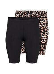 Sykkelshorts 2 stk., Black / LEO AOP