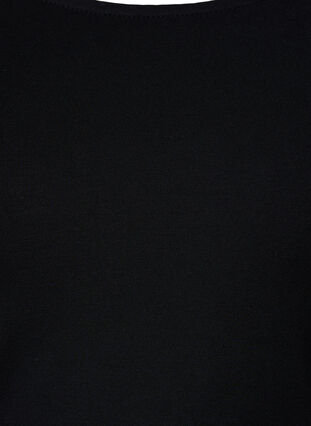 Ensfarget kjole med 3/4-ermer og splitt, Black, Packshot image number 2