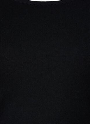 Zizzi Ensfarget kjole med 3/4-ermer og splitt, Black, Packshot image number 2