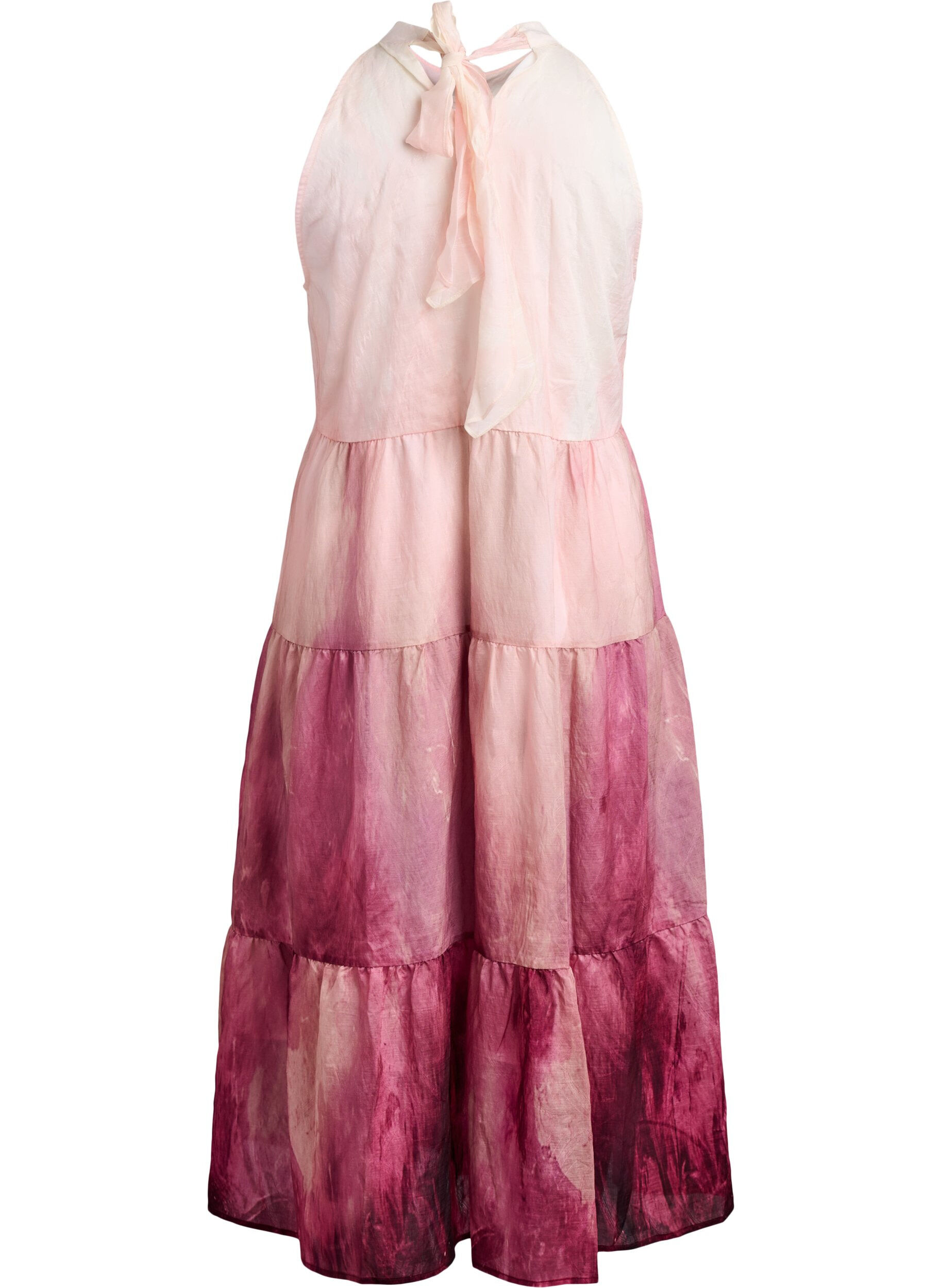 Zizzi Midikjole med halterneck, Rosa, Packshot image number 1