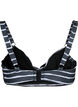 Bikini-BH med trykk og bøyle, Black White Stripe, Packshot image number 1