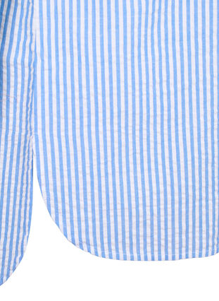 Stripete skjorte med brystlommer, Light Blue Stripe , Packshot image number 3