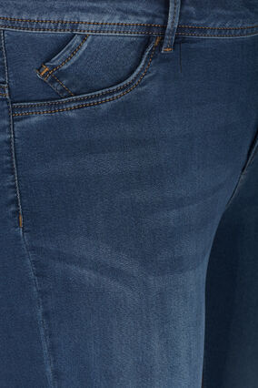 Zizzi Super slim Amy jeans med høyt liv, Blue d. washed, Packshot image number 2