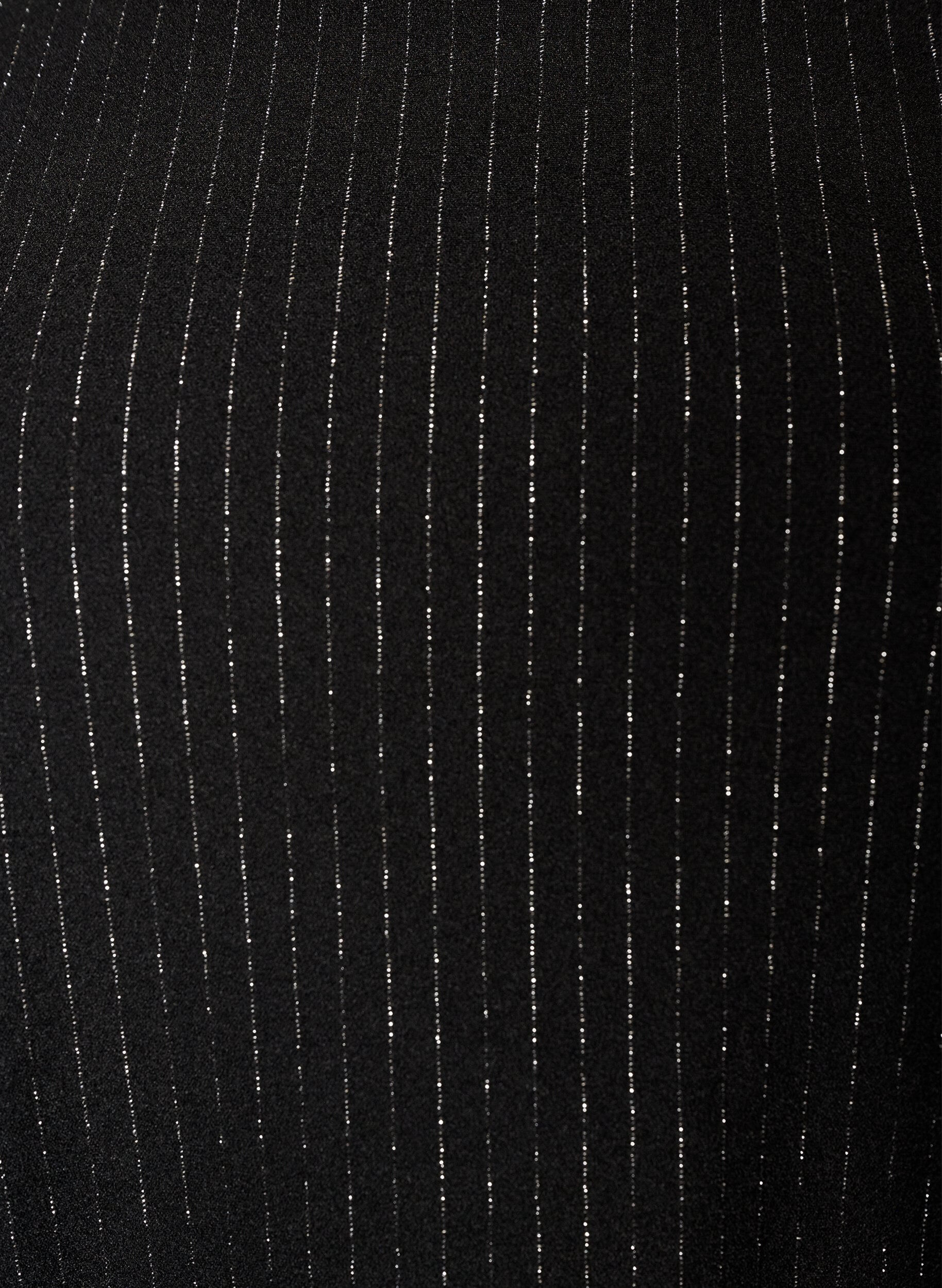 ZizziKort A-linjekjole med glitterstriper, Svart, Packshot image number 2