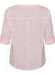 Bomullsbluse med V-hals, Rosa, Packshot image number 1