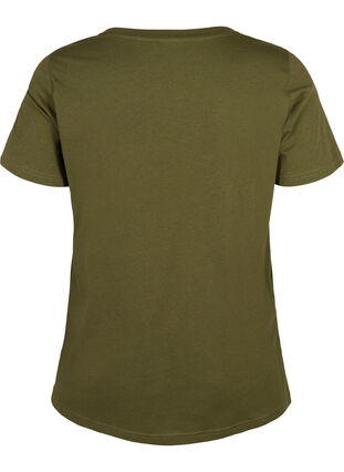 T-skjorte i bomull med trykk foran, Ivy Green MADE WITH, Packshot image number 1
