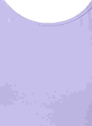 Ensfarget basistopp i bomull, Lavender, Packshot image number 2