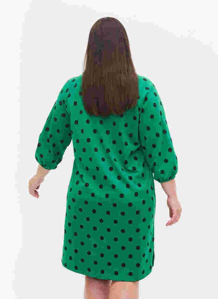 Prikkete kjole med 3/4-ermer, Jolly Green Dot, Model