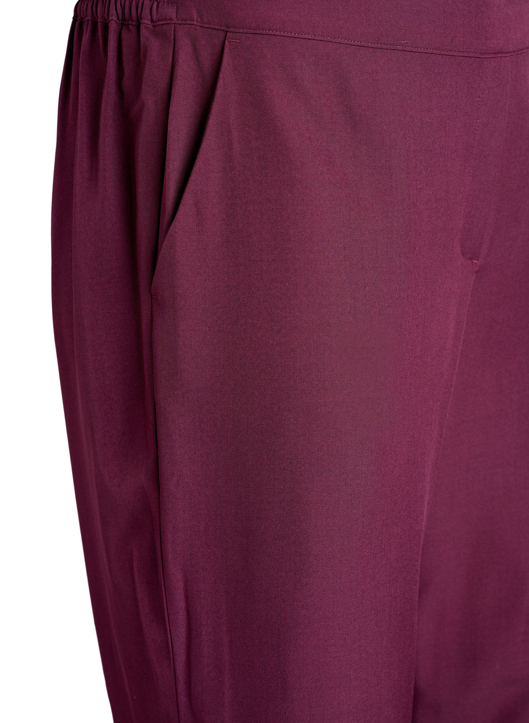 ZizziLoose bukser med lommer, M&oslash;rk Bordeaux, Packshot image number 2