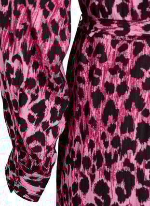 Zizzi Midikjole med knappelukking og knytebelte, Rosa, Packshot image number 3