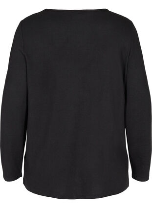 Langermet bluse med nagler, Black w. Shiny Studs, Packshot image number 1