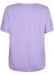 Melange Bluse med korte ermer, Violet Tulip Mel., Packshot image number 1
