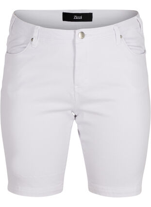 Slim fit Emily shorts med normal midje, Bright White, Packshot image number 0