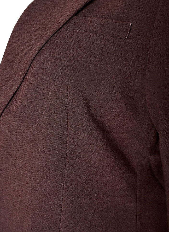 Klassisk blazer med enkel knappelukking, Brun, Packshot image number 4