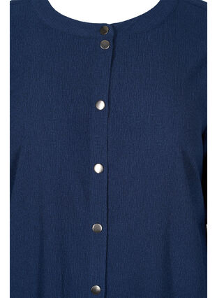 Langermet skjortekjole med struktur, Navy Blazer, Packshot image number 2