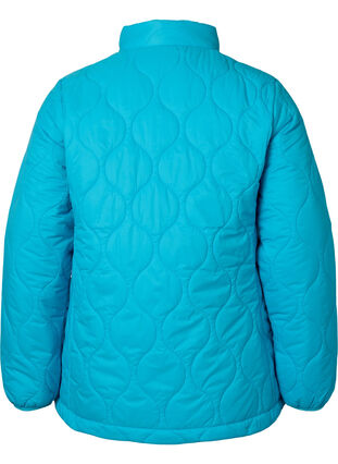 Quiltet jakke med glidelås og lommer, River Blue, Packshot image number 1