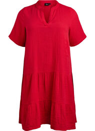 Kort A-linjekjole i bomullsmuslin, Urban Red