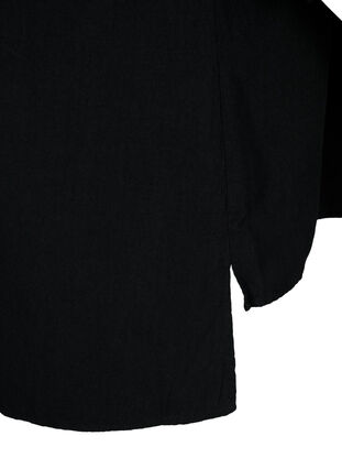 FLASH - Bluse i bomull med halvlange ermer, Black, Packshot image number 3