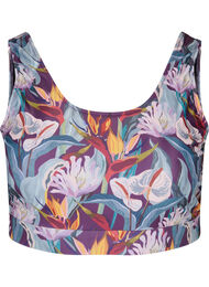 Mønstrete bikinitopp med rund hals, Deep Tropical Print, Packshot