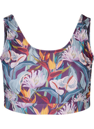 Mønstrete bikinitopp med rund hals, Deep Tropical Print, Packshot image number 0