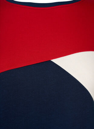 Lang genser med colorblock, Navy Color Block, Packshot image number 2