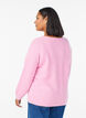 Strikkebluse med raglanermer, Rosa, Model image number 2