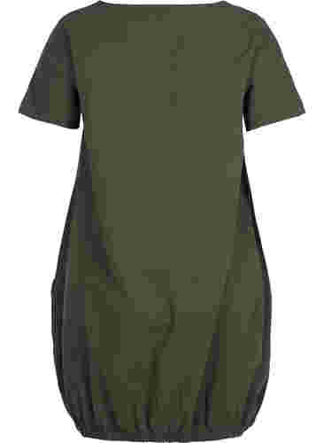 Kortermet kjole i bomull, Ivy Green, Packshot image number 1