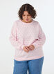 Strikkebluse med sm&aring; prikker, Rosa, Model image number 0