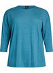 Jersey bluse med 3/4 ermer, Bl&aring;, Packshot image number 0