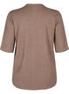 Strukturert bluse med V-hals, Walnut, Packshot image number 1